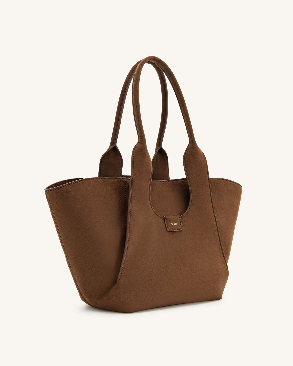 Cara Faux Suede Tote Bag - Mocha Brown | JW PEI