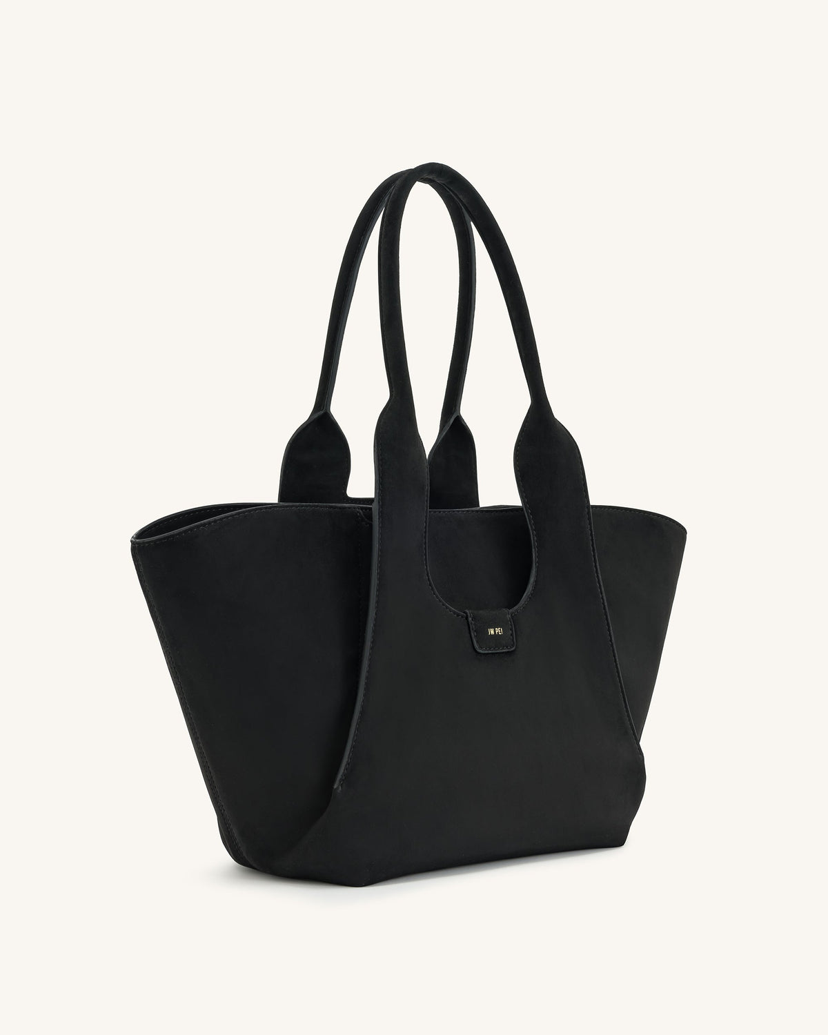 Cara Faux Suede Tote Bag - Black | JW PEI