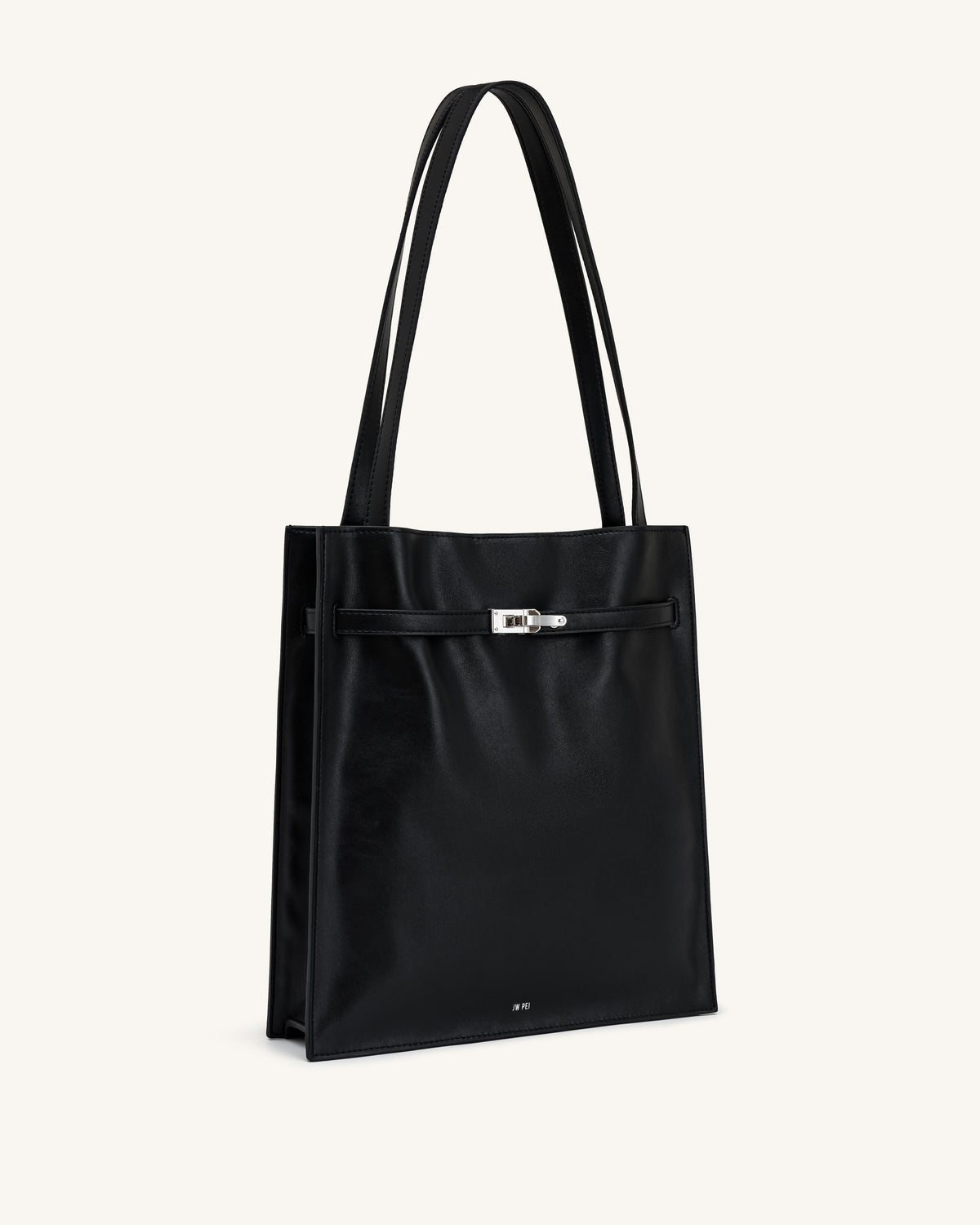 Noelle Belted Tote Bag - Black | JW PEI