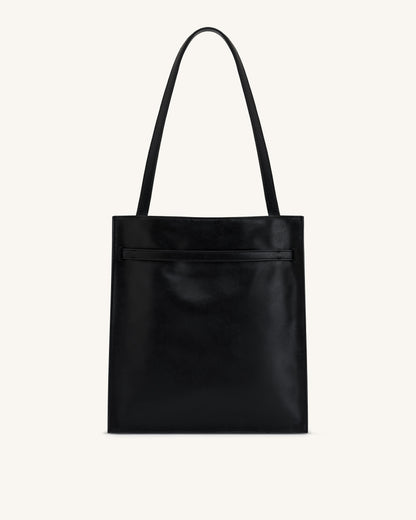 Noelle Belted Tote Bag - Black | JW PEI