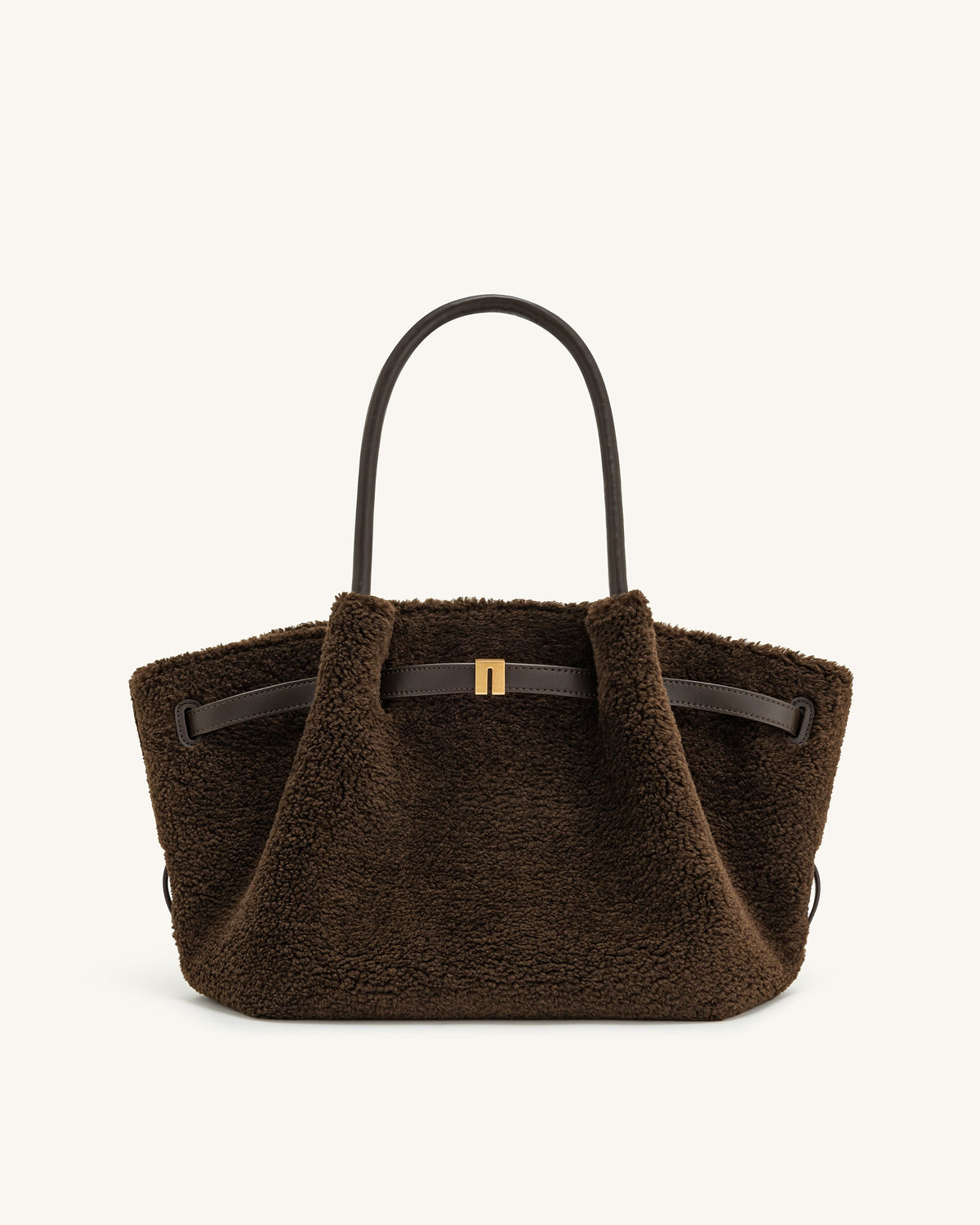 Hana Medium Faux Fur Tote Bag - Mocha Brown | JW PEI