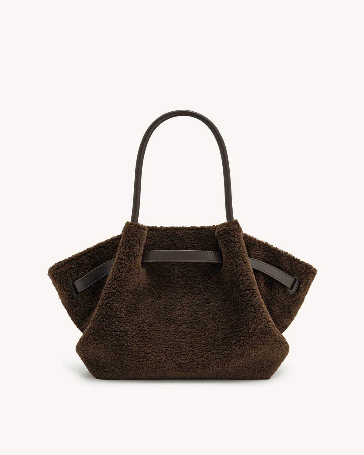 Hana Medium Faux Fur Tote Bag - Mocha Brown | JW PEI