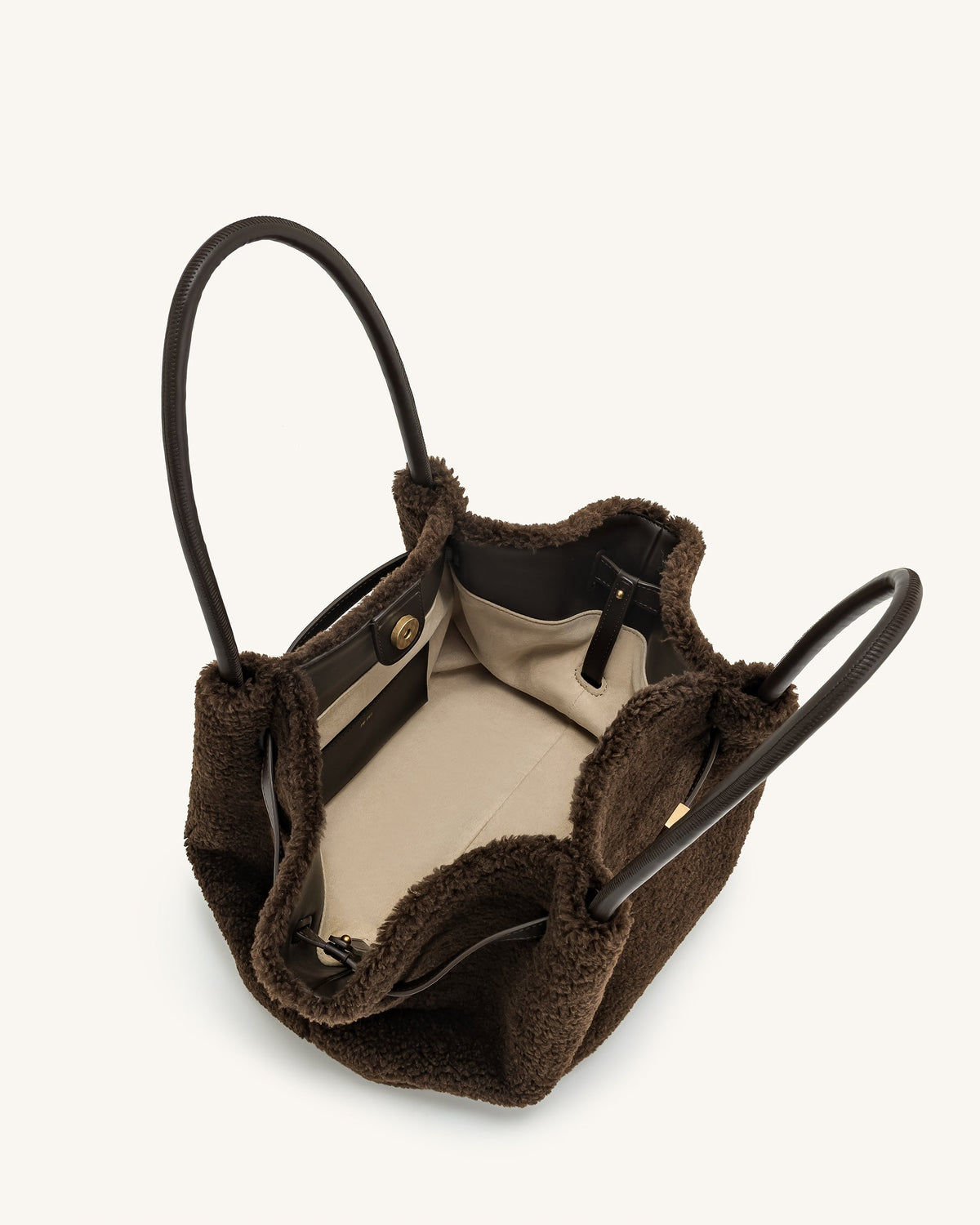Hana Medium Faux Fur Tote Bag - Mocha Brown | JW PEI