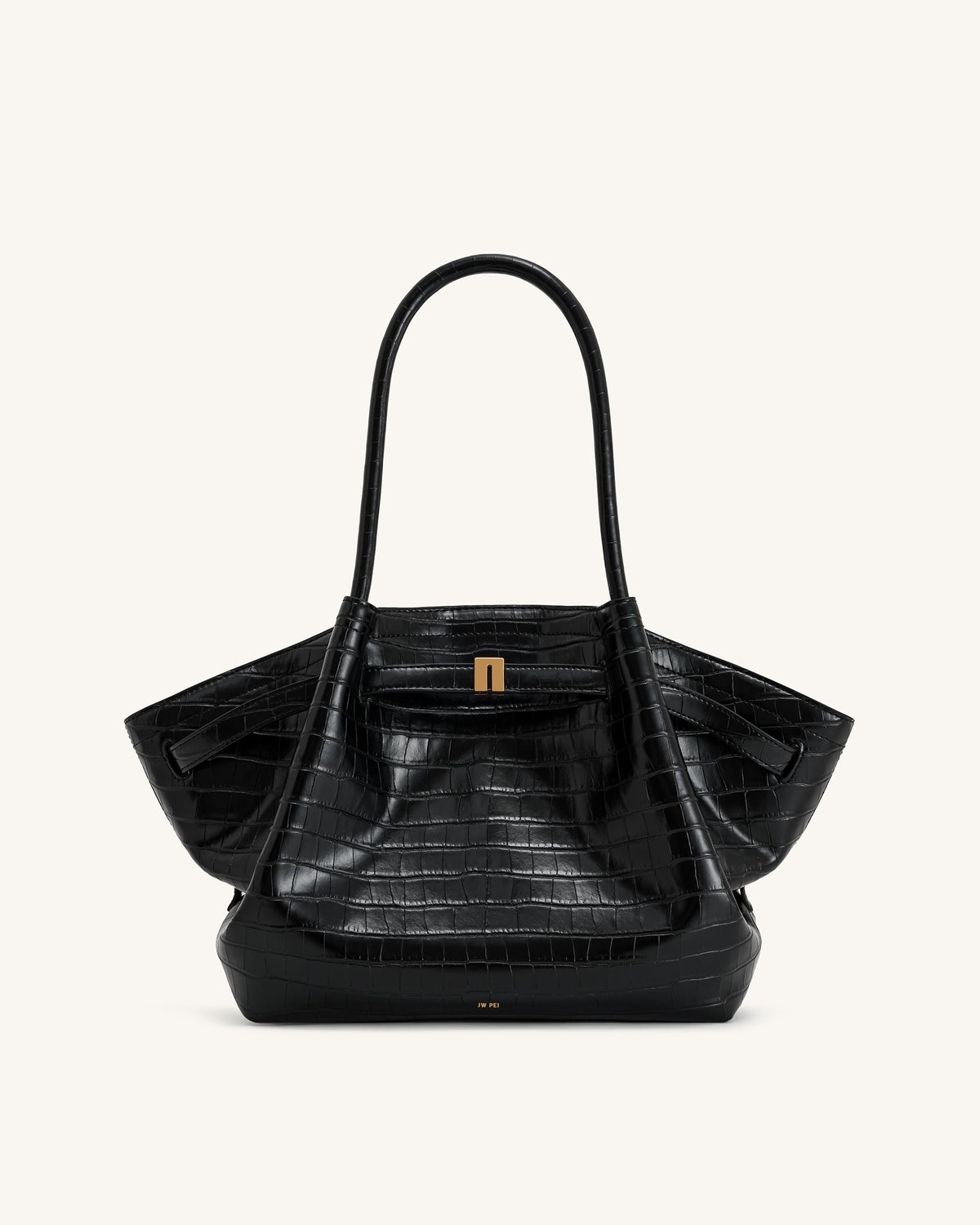 Hana Medium Tote Bag - Black Croc | JW PEI