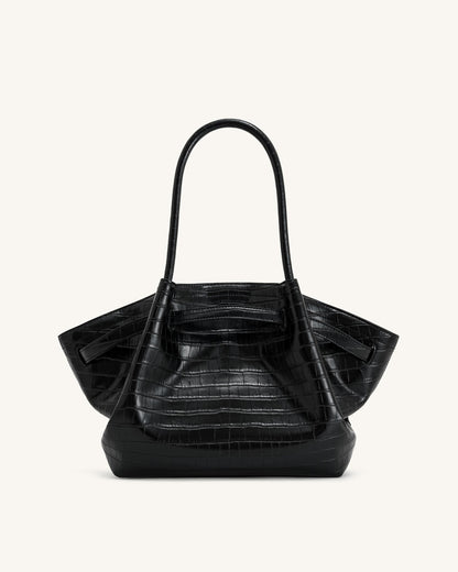 Hana Medium Tote Bag - Black Croc | JW PEI