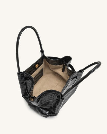 Hana Medium Tote Bag - Black Croc | JW PEI