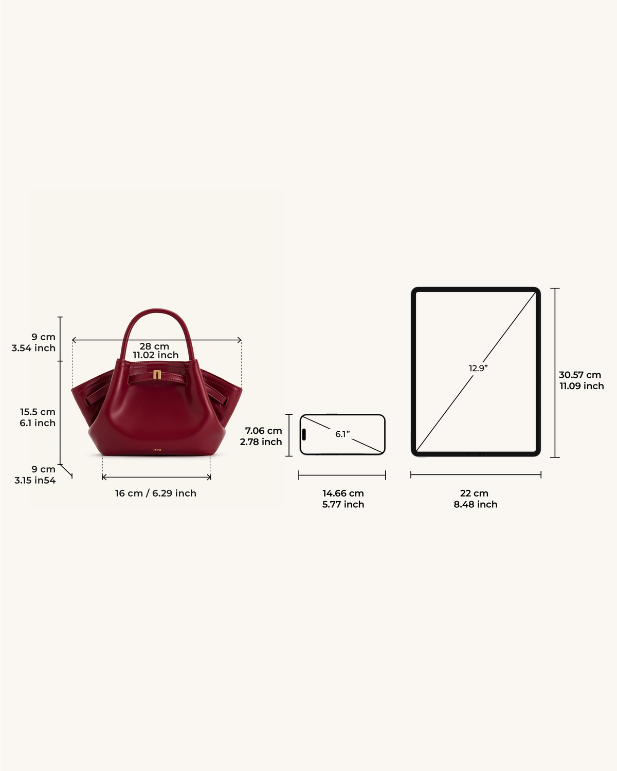 Hana Mini Tote Bag - Claret | JW PEI