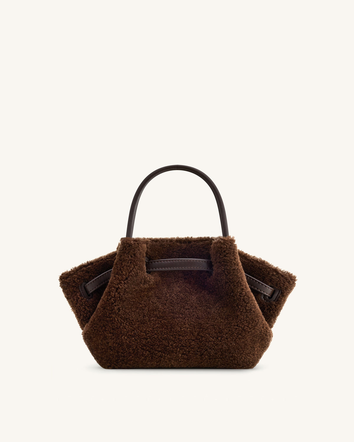 Hana Mini Faux Fur Tote Bag - Dark Brown | JW PEI