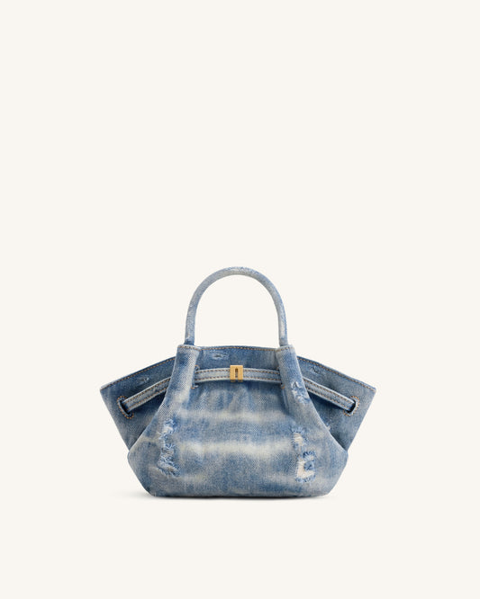 Hana Mini Denim Tote Bag - Blue | JW PEI