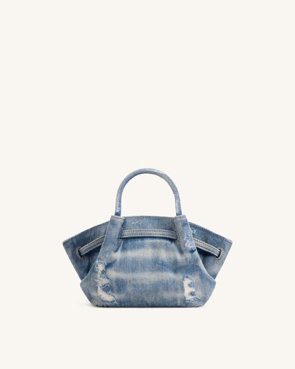 Hana Mini Denim Tote Bag - Blue | JW PEI