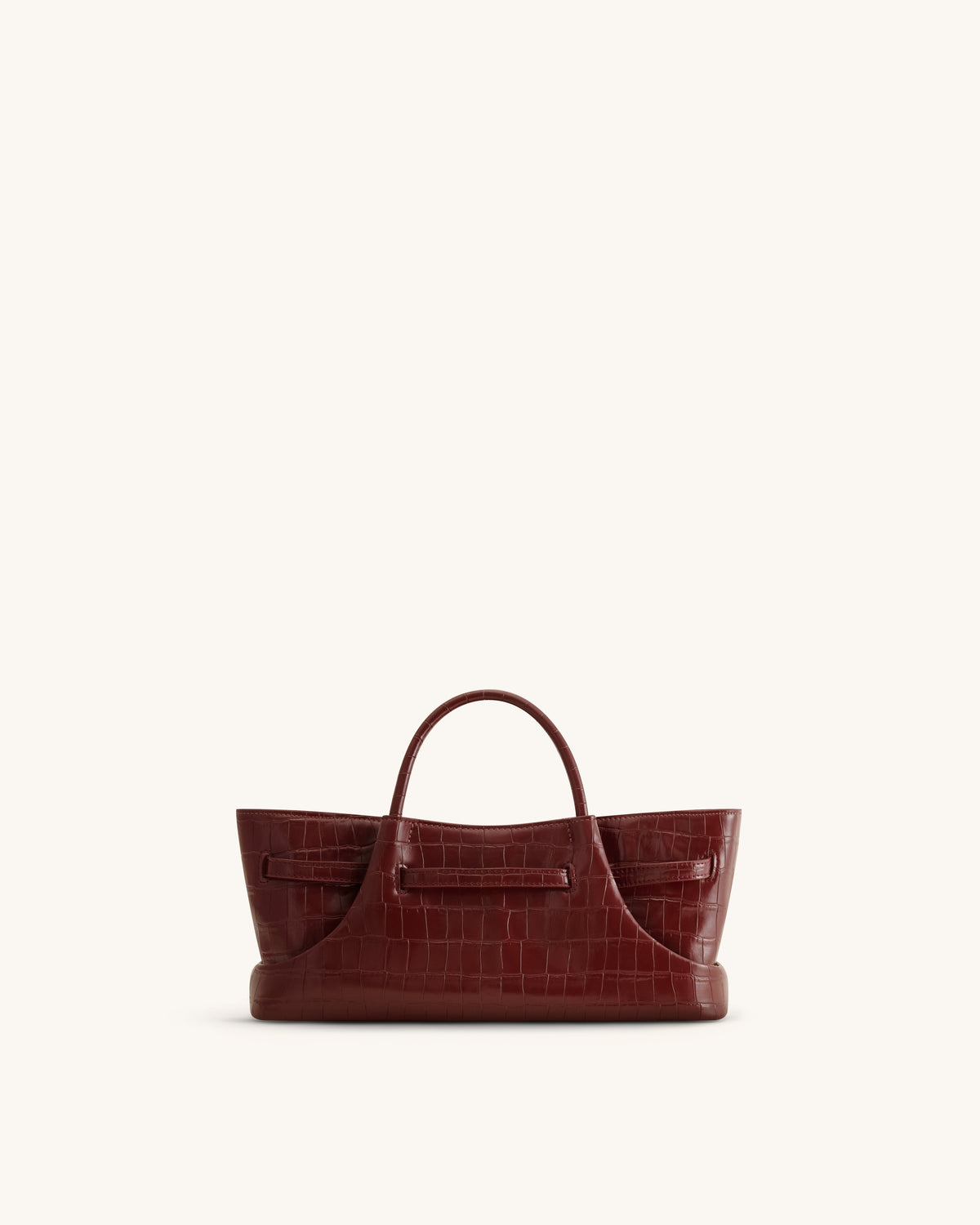 Maeve Dachshund Metal Charm Tote Bag - Burgundy Croc | JW PEI