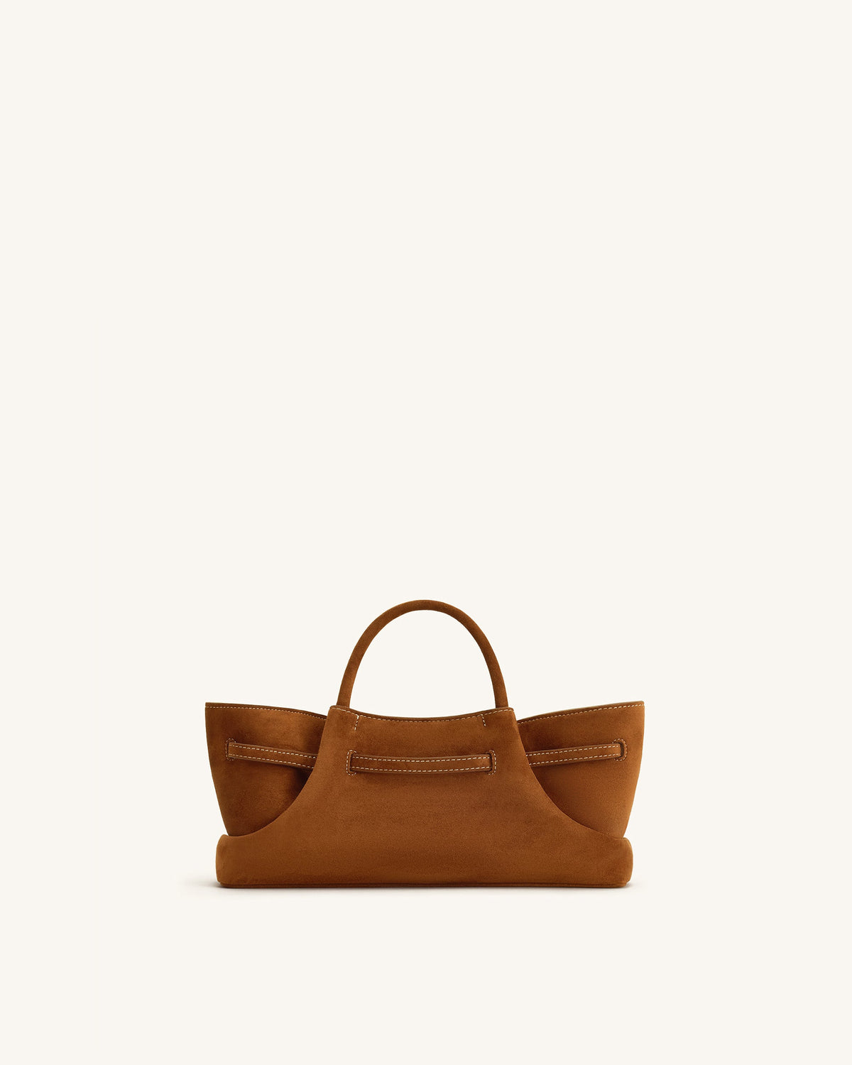 Maeve Dachshund Metal Charm Faux Suede Tote Bag - Brown | JW PEI
