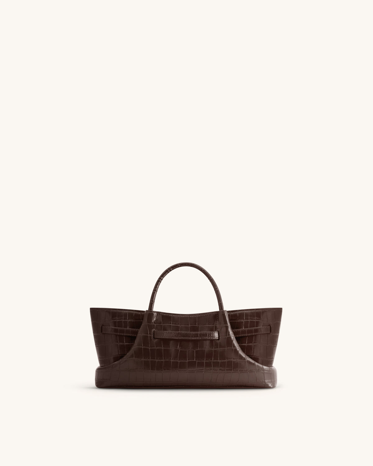 Maeve Dachshund Metal Charm Tote Bag - Dark Brown Croc | JW PEI