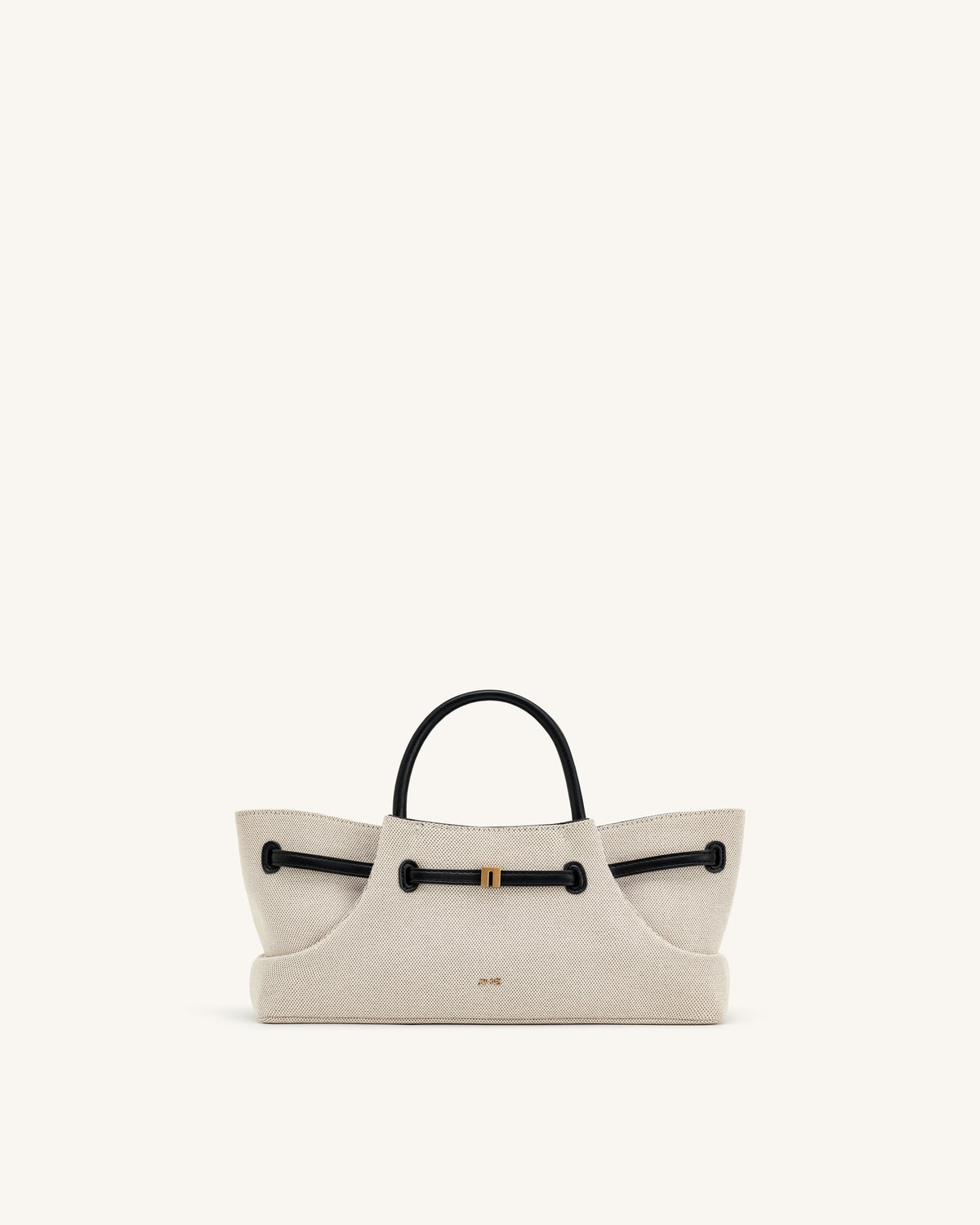 Maeve Dachshund Metal Charm Tote Bag - Black Canvasa | JW PEI