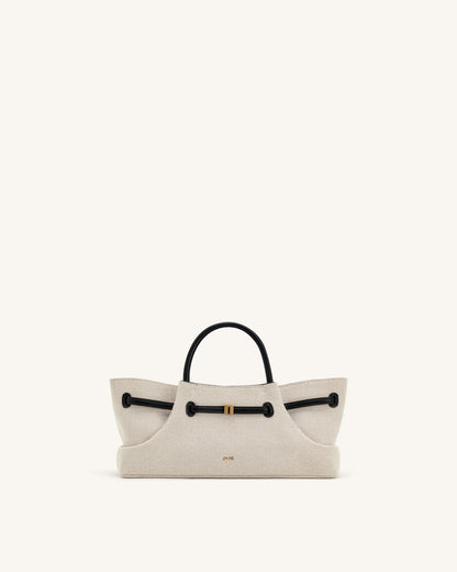Maeve Dachshund Metal Charm Tote Bag - Black Canvasa | JW PEI