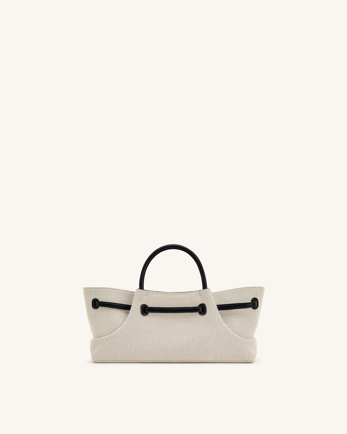 Maeve Dachshund Metal Charm Tote Bag - Black Canvasa | JW PEI