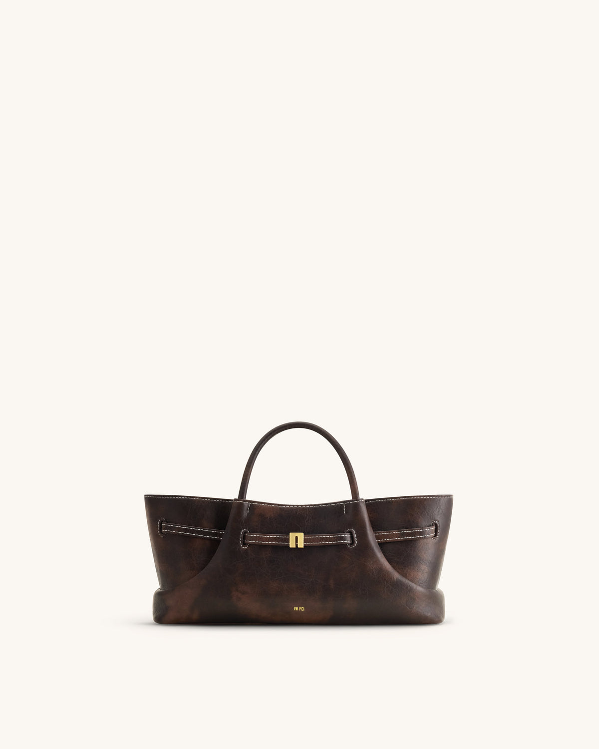 Maeve Dachshund Metal Charm Tote Bag - Deep Coffee | JW PEI