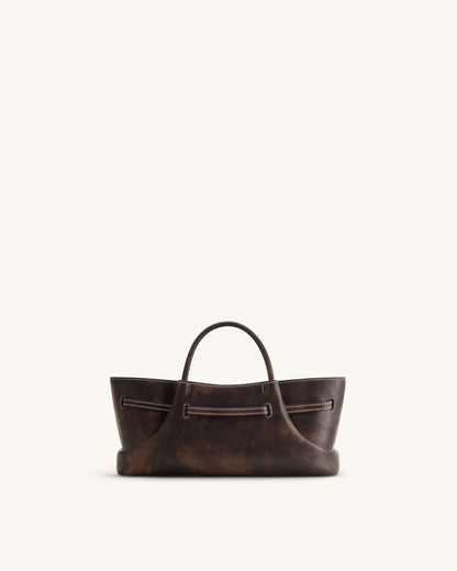 Maeve Dachshund Metal Charm Tote Bag - Deep Coffee | JW PEI