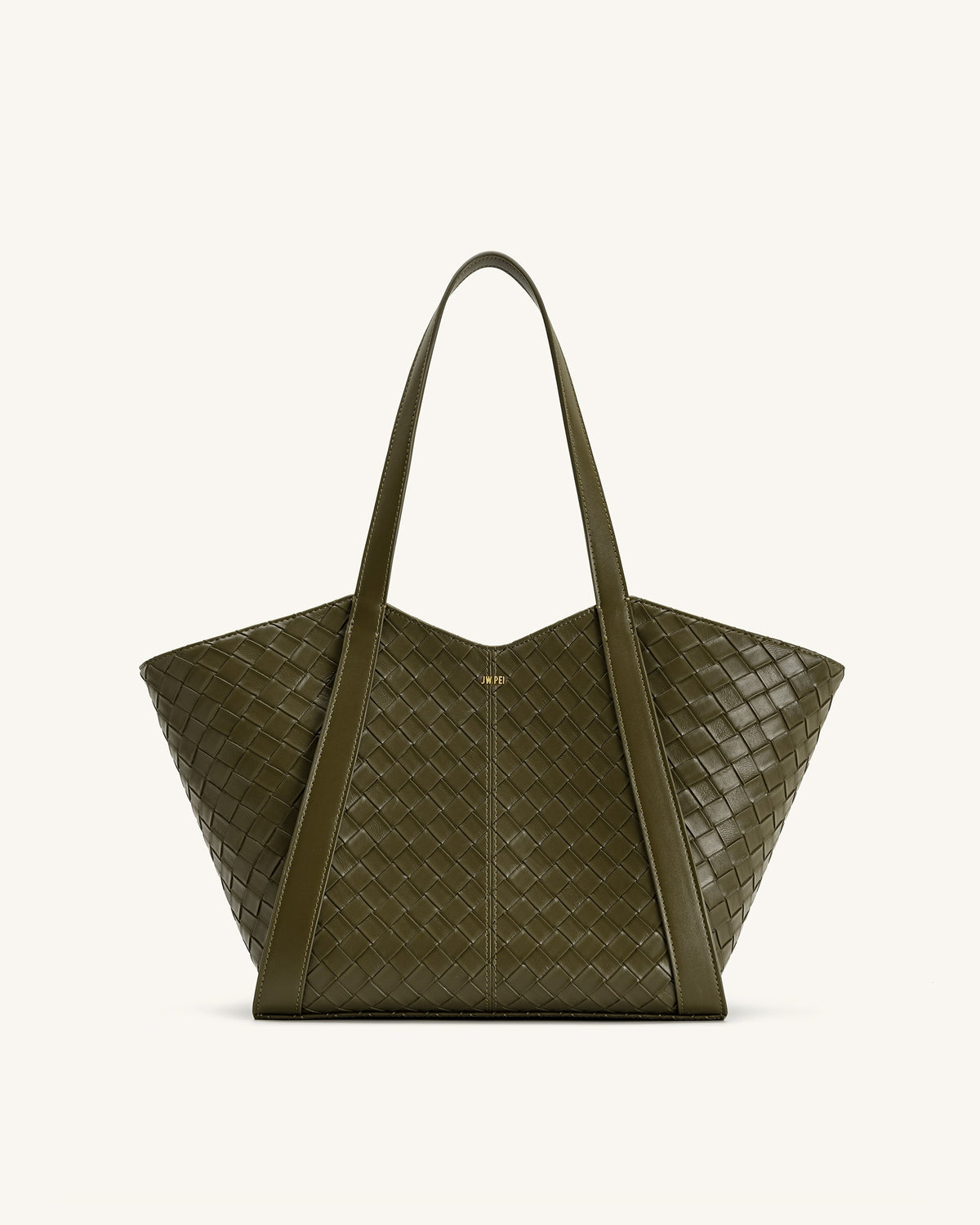 Kiana Large Capacity Weave Texture Tote Bag - Dark Olive | JW PEI