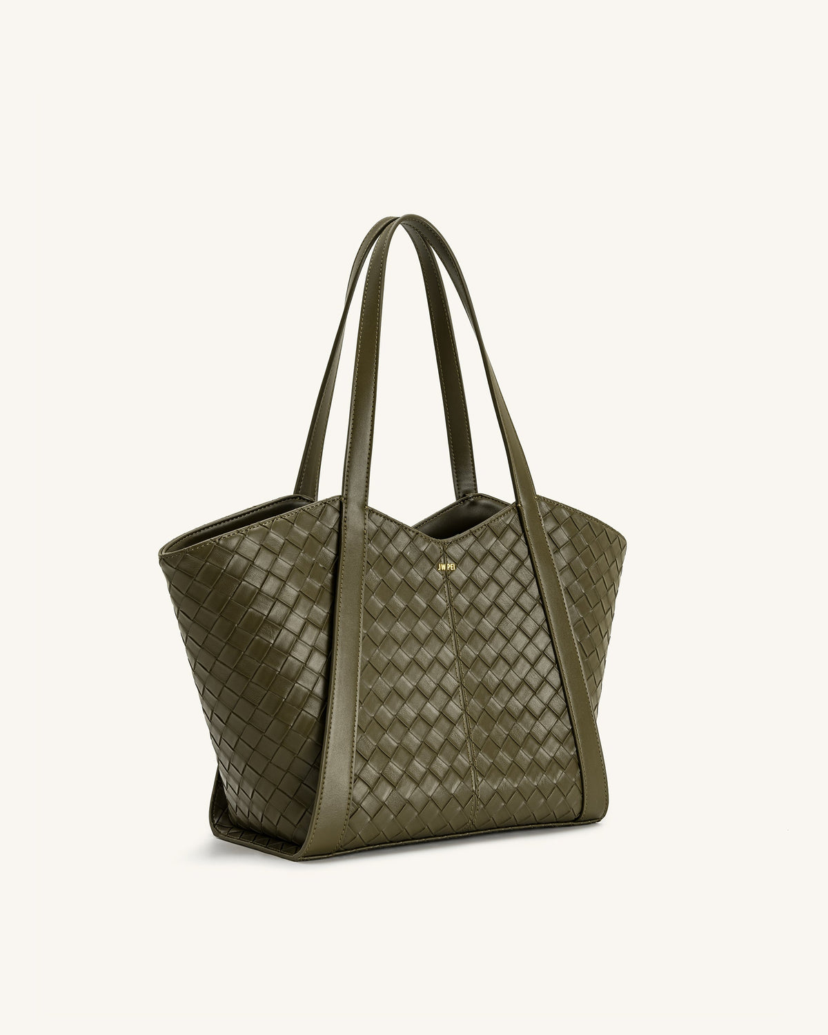 Kiana Large Capacity Weave Texture Tote Bag - Dark Olive | JW PEI