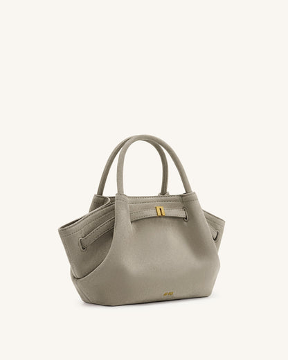 Hana Mini Faux Suede Tote Bag - Gray | JW PEI