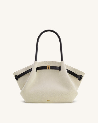 Hana Medium Tote Bag - Black Canvas | JW PEI