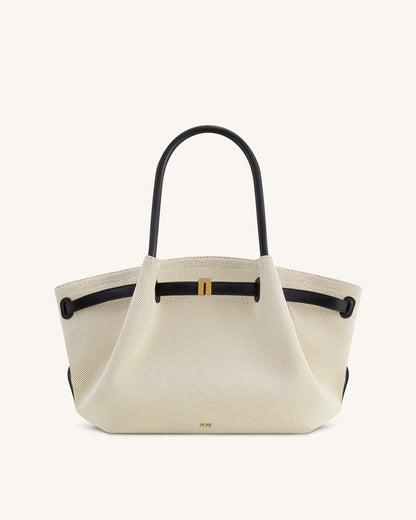 Hana Medium Tote Bag - Black Canvas | JW PEI