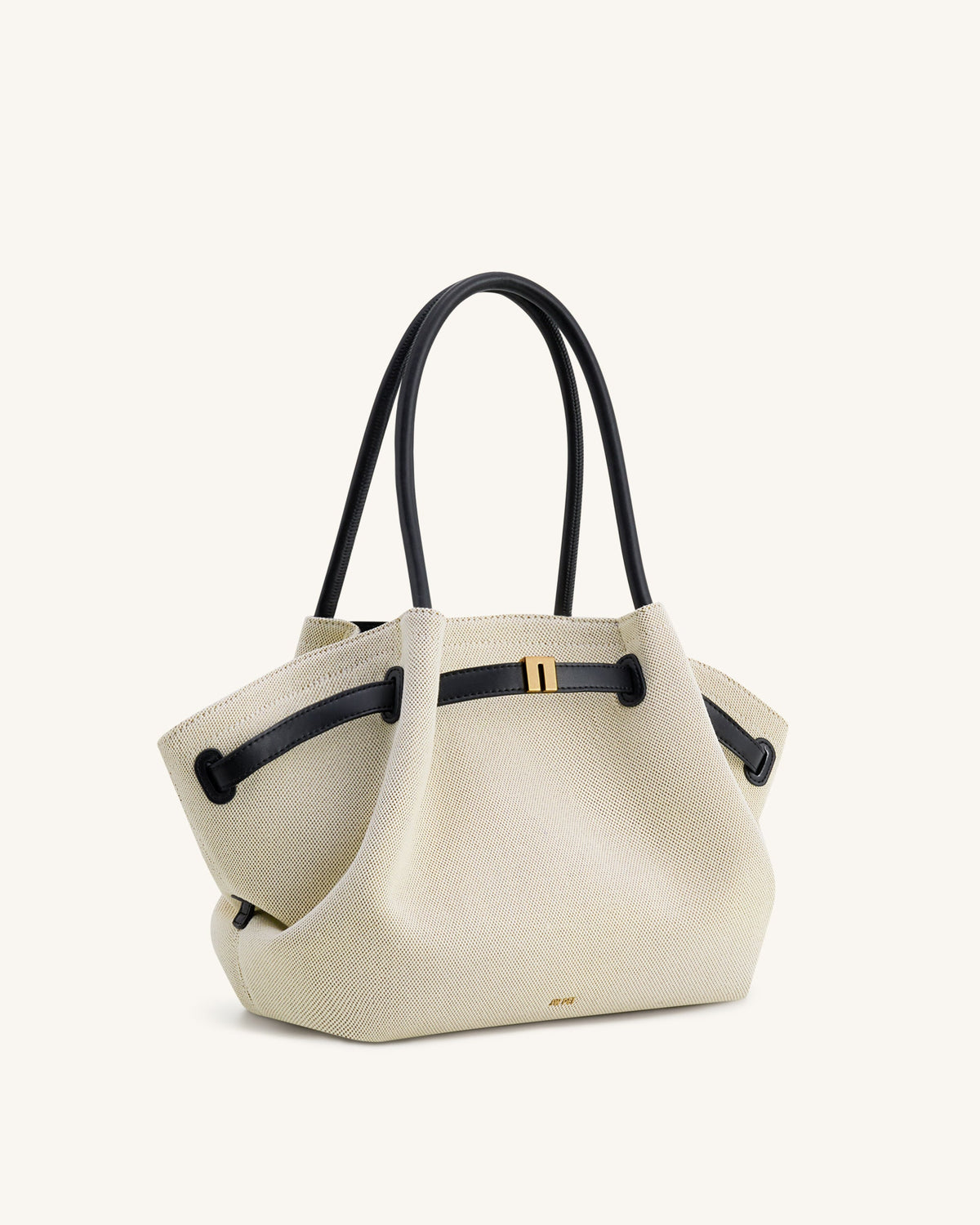 Hana Medium Tote Bag - Black Canvas | JW PEI