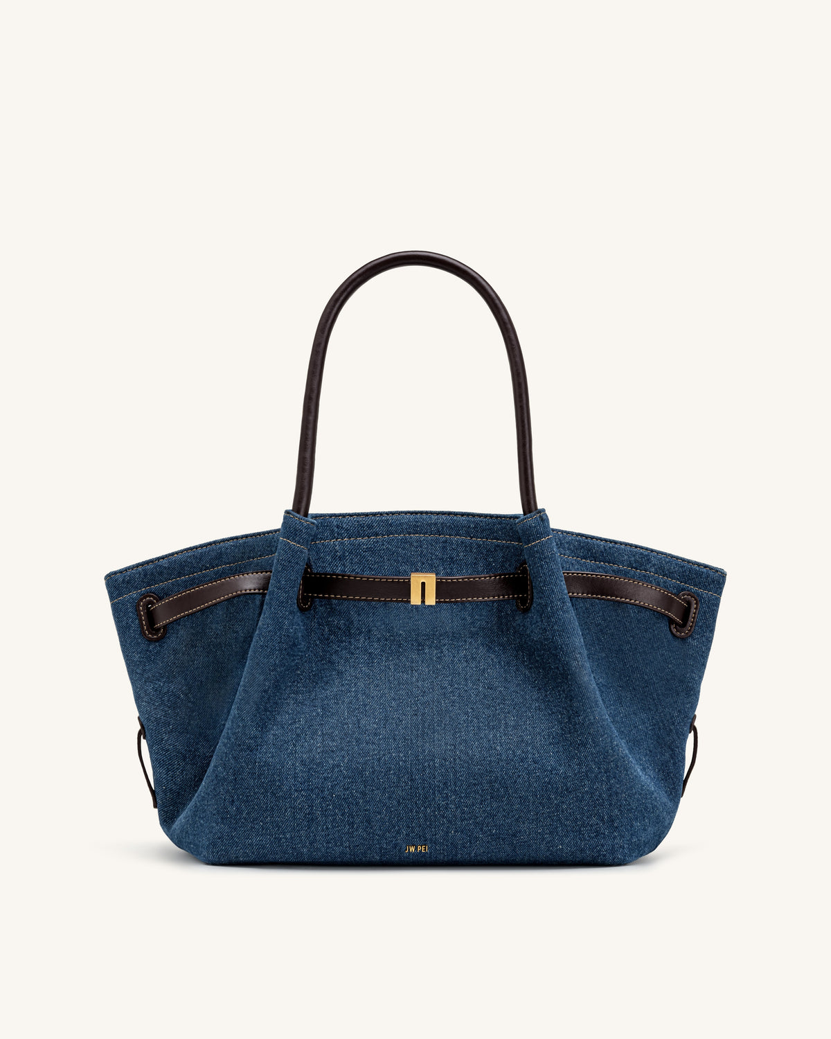 Hana Medium Denim Tote Bag - Blue Denim | JW PEI