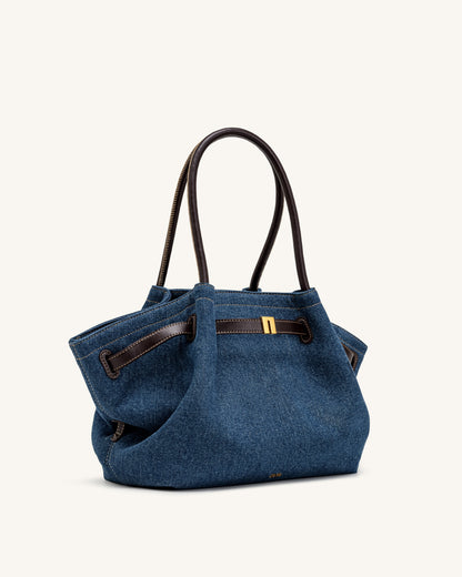 Hana Medium Denim Tote Bag - Blue Denim | JW PEI