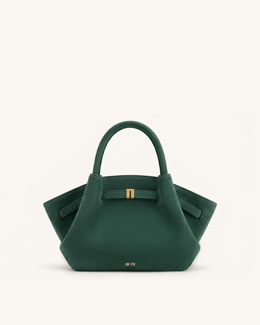Hana Mini Faux Suede Tote Bag - Forest Green | JW PEI