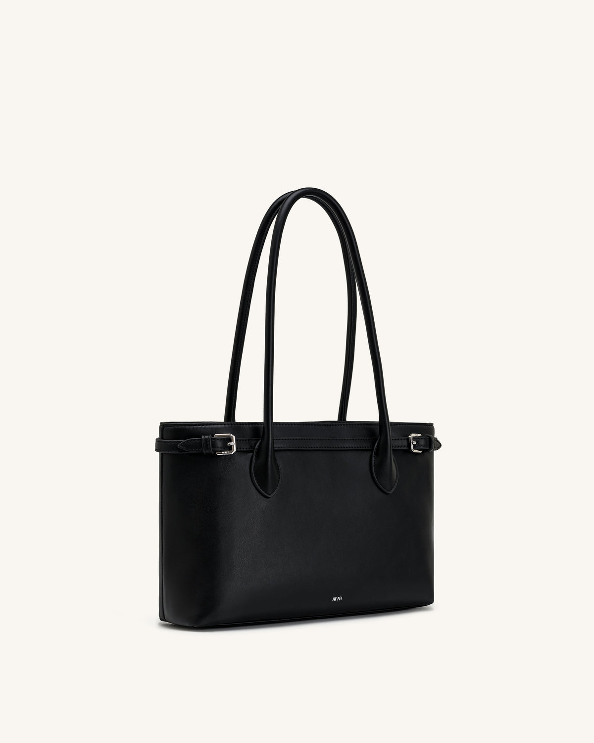 Camille Buckle Strap Tote Bag - Black | JW PEI