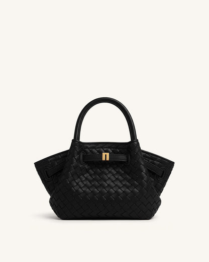 Hana Mini Weave Tote Bag - Black | JW PEI