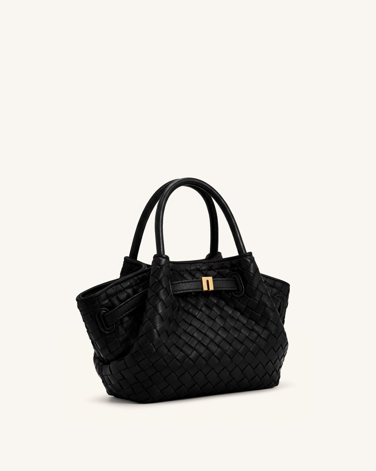 Hana Mini Weave Tote Bag - Black | JW PEI
