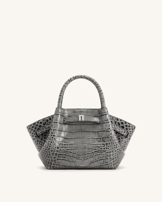 Hana Mini Tote Bag - Grey Croc | JW PEI