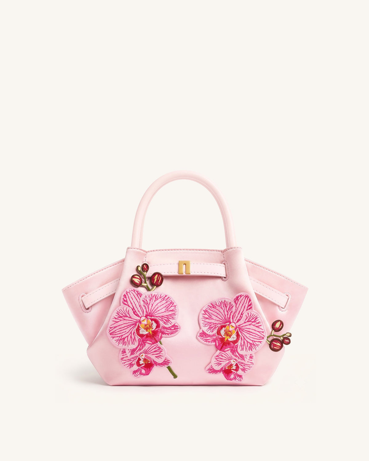 Hana Mini Phalaenopsis Orchid Embroidery Tote Bag - Pink | JW PEI