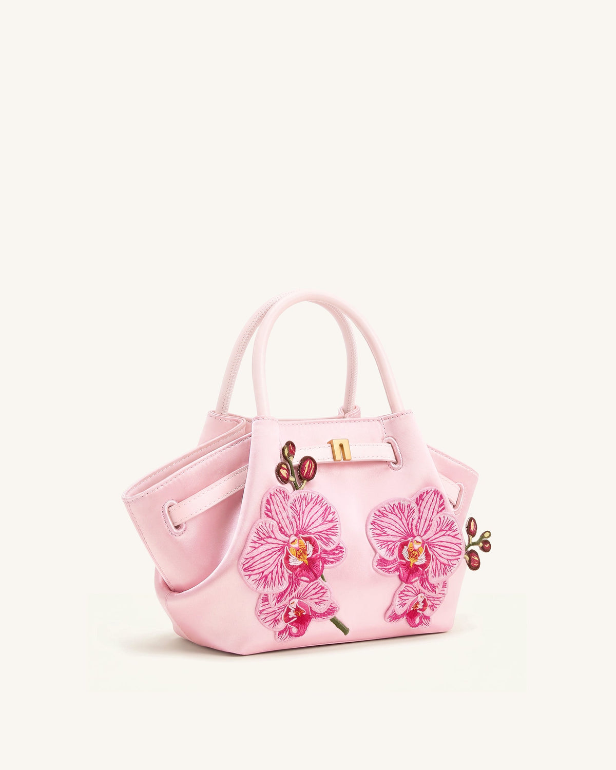 Hana Mini Phalaenopsis Orchid Embroidery Tote Bag - Pink | JW PEI