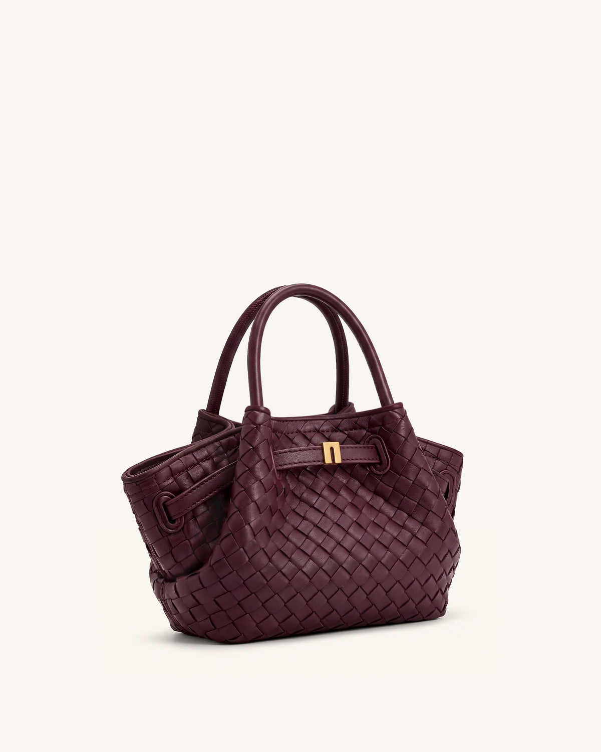 Hana Mini Woven Tote Bag - Dark Burgundy | JW PEI