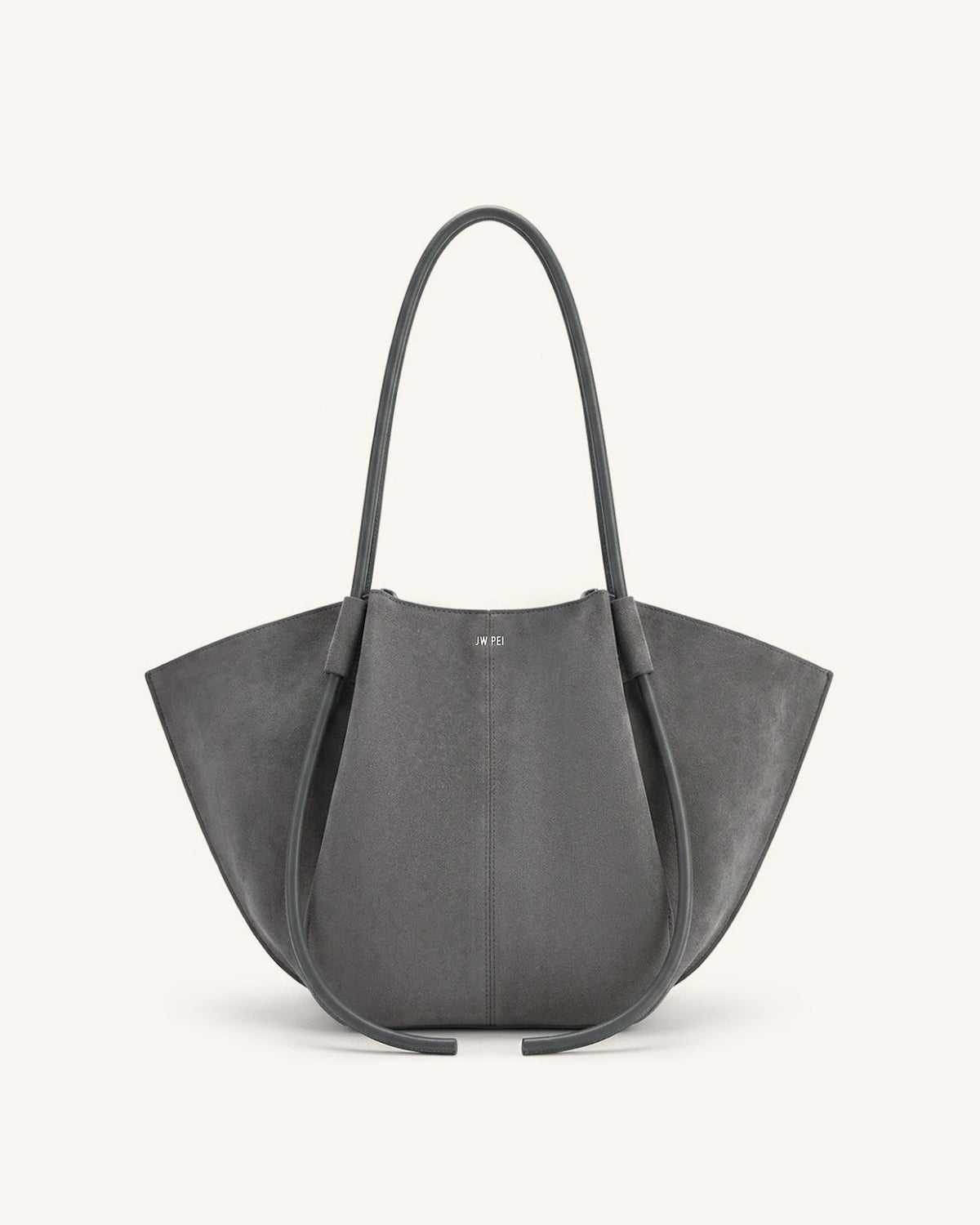 Nala Faux Suede Wide Tote Bag - Dark Gray | JW PEI