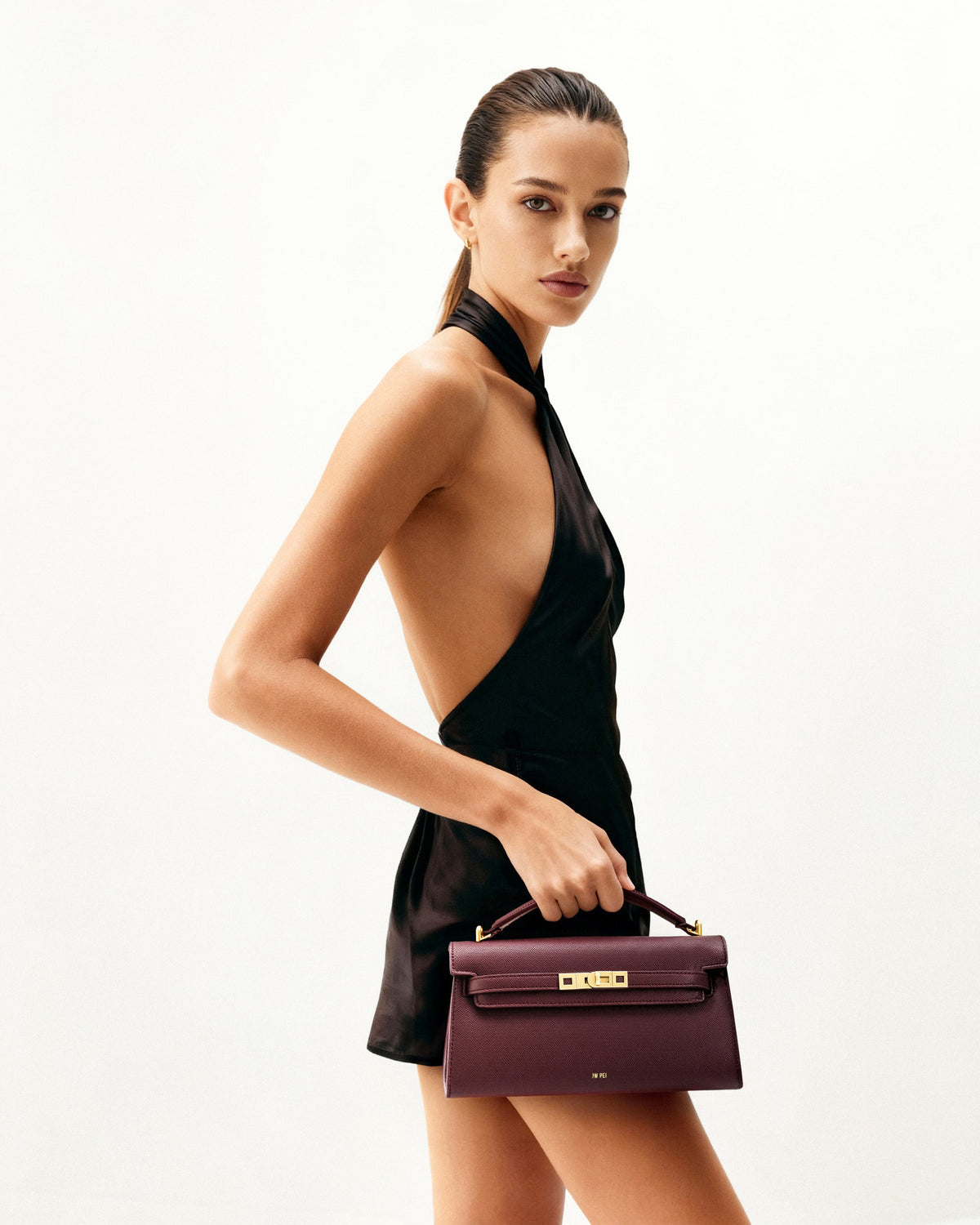Noor Top Handle Bag - Deep Burgundy | JW PEI