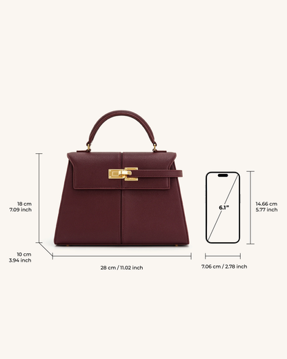 Elise Large Top Handle Bag - Claret | JW PEI