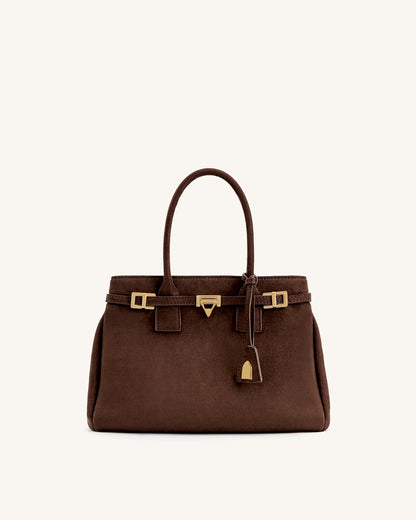 Miley Belt Embellished Tote Bag - Brown | JW PEI