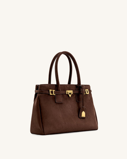 Miley Belt Embellished Tote Bag - Brown | JW PEI