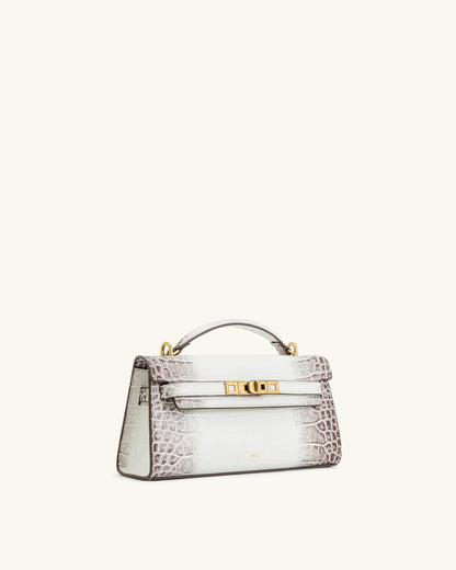 Noor Top Handle Bag - White Croc | JW PEI