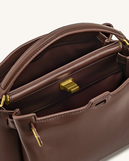 Carmen Top Handle Bag - Reddish Brown | JW PEI