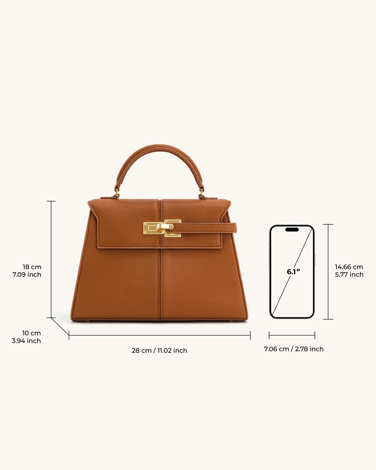 Elise Large Top Handle Bag - Brown | JW PEI