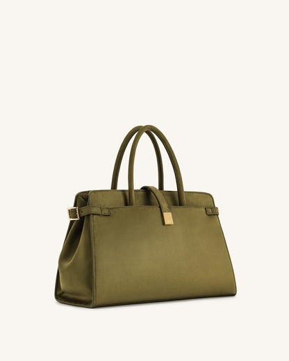 Saige Faux Suede Tote Bag - Olive Green | JW PEI