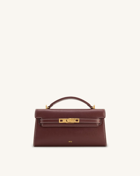 Noor Top Handle Bag - Reddish Brown | JW PEI