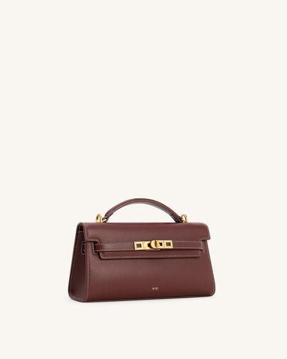 Noor Top Handle Bag - Reddish Brown | JW PEI
