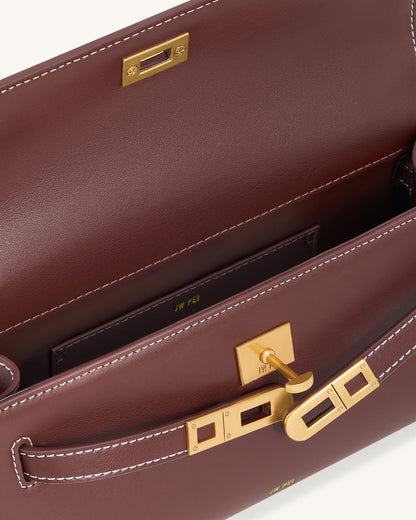 Noor Top Handle Bag - Reddish Brown | JW PEI
